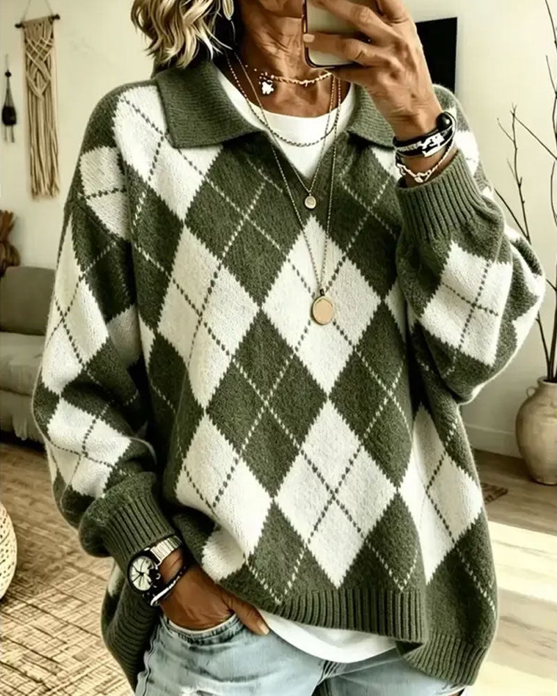 Pullover Diamant Revers Locker