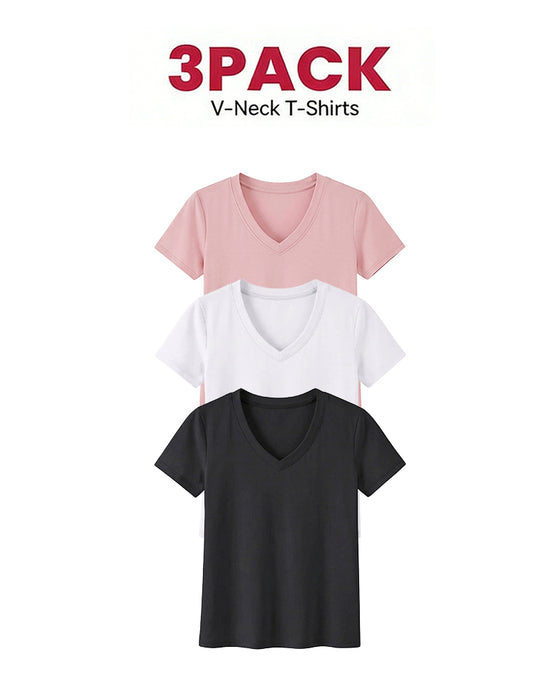 1/3er-Pack Bequeme Basic-T-Shirts Für Damen