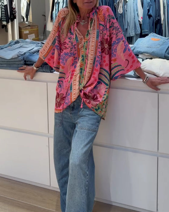 Bluse Bohemian Druck