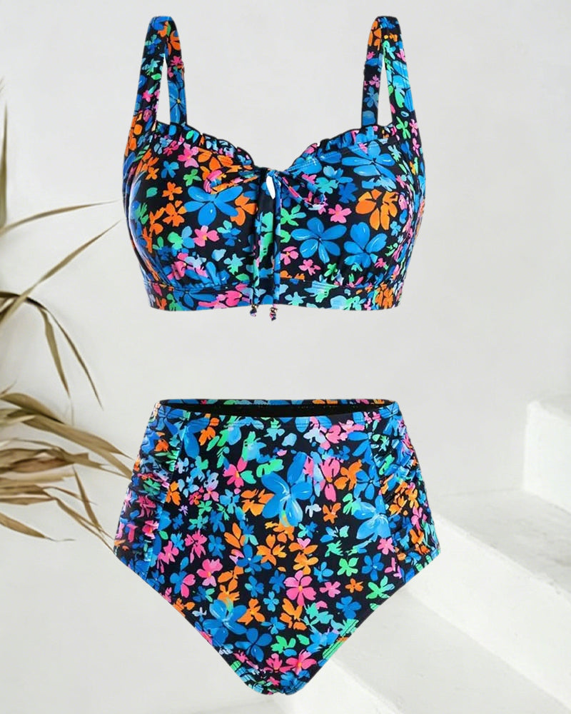Bikini Frischer Kleiner Blumen Spaghettiträger