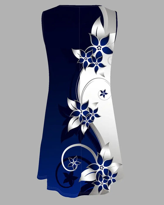 Kleid Ärmellos Bedruckt Weste