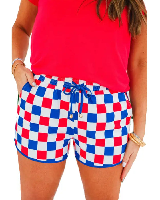 Shorts Schachbrett Kordel Freizeit