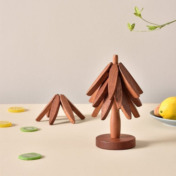 👍Baum Massivholz Isolierung Platzset