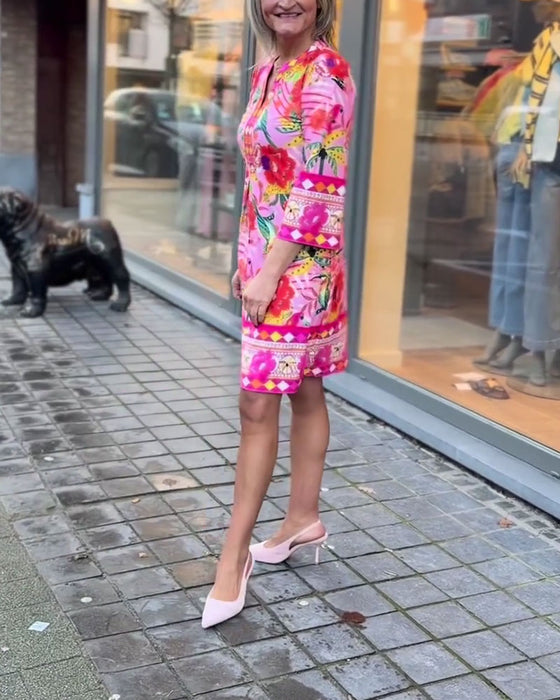 Kleid Blumendruck Gerade