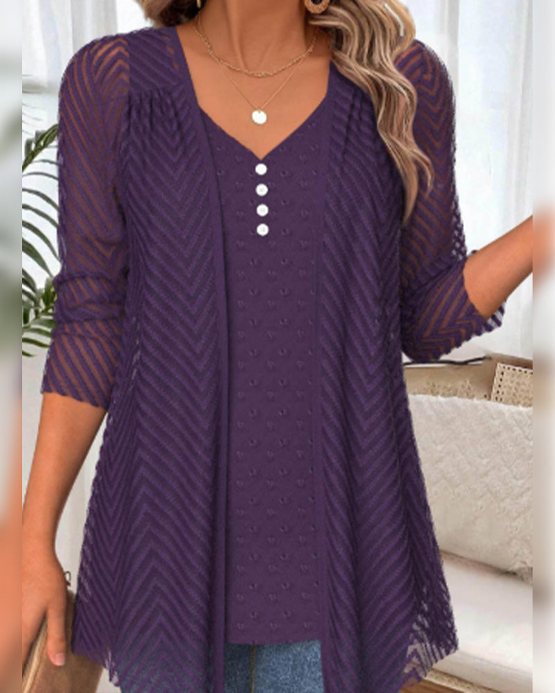 Top 3D-Blumendruck zweiteilig