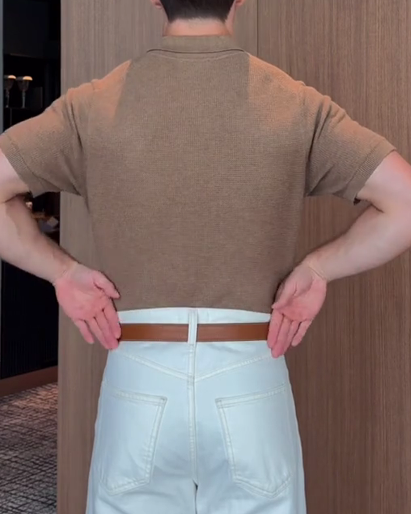Herren-T-Shirt Mit Weiter Passform Und Lässigem Polokragen
