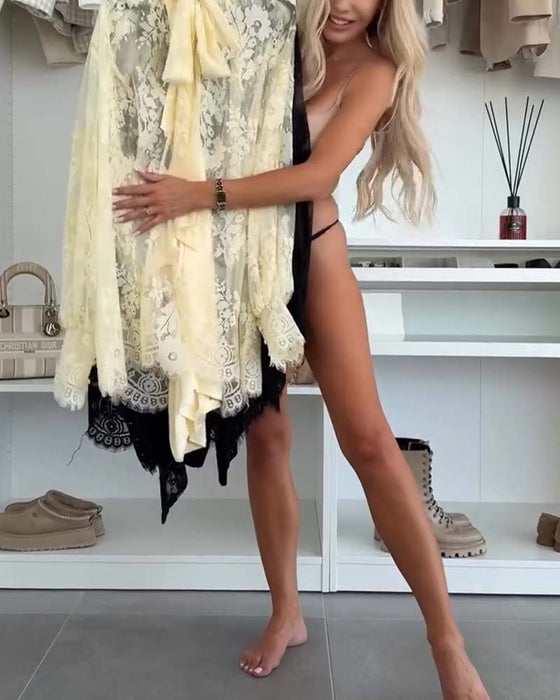 Kleid Set lockerer lässiger Stil bestickt