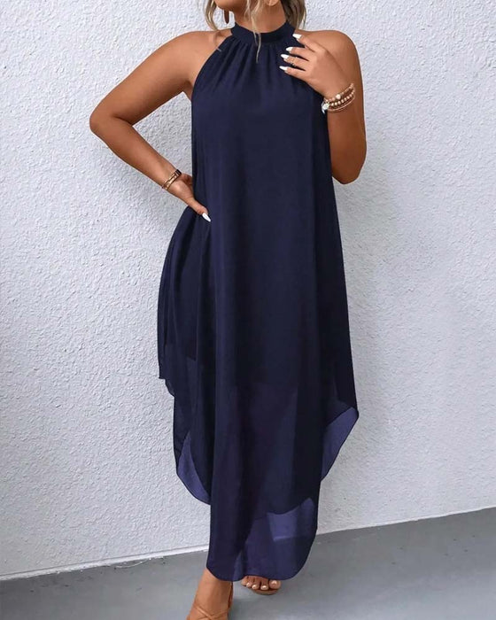Kleid Ärmellos Halter Raffiniert