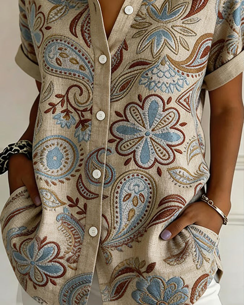 Hemd Paisley Muster Revers