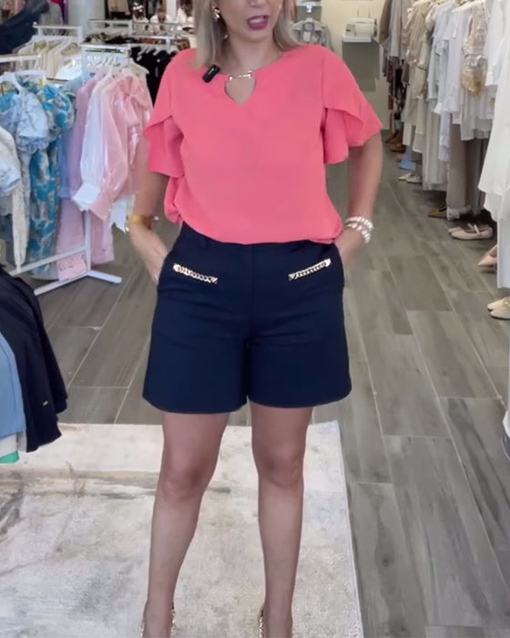 Shorts Mit Kettenverzierung Lässig