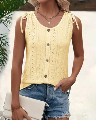 Trägertop Bindeband hohl ärmellos