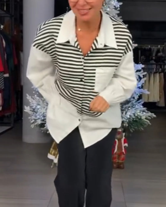 Hemd gestreifter Button-Down-Kragen