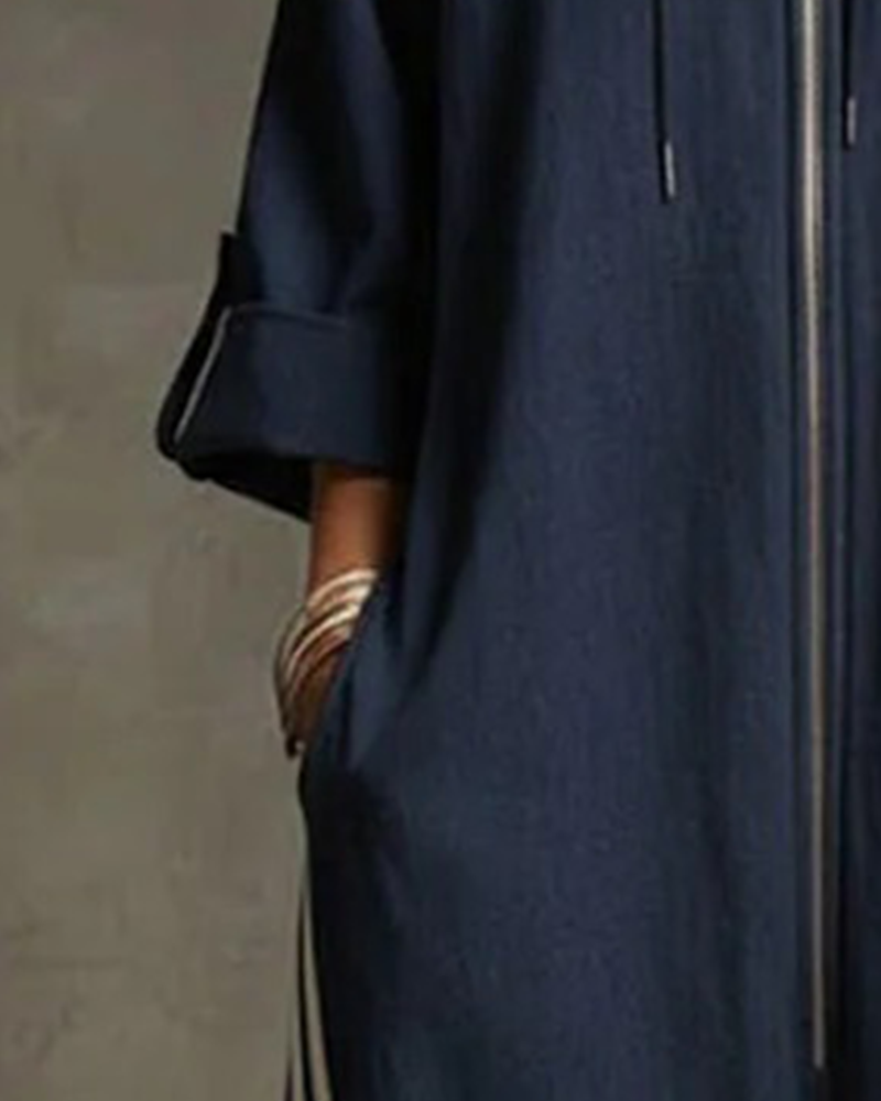 Overall Gestreift Sportlich Reißverschluss