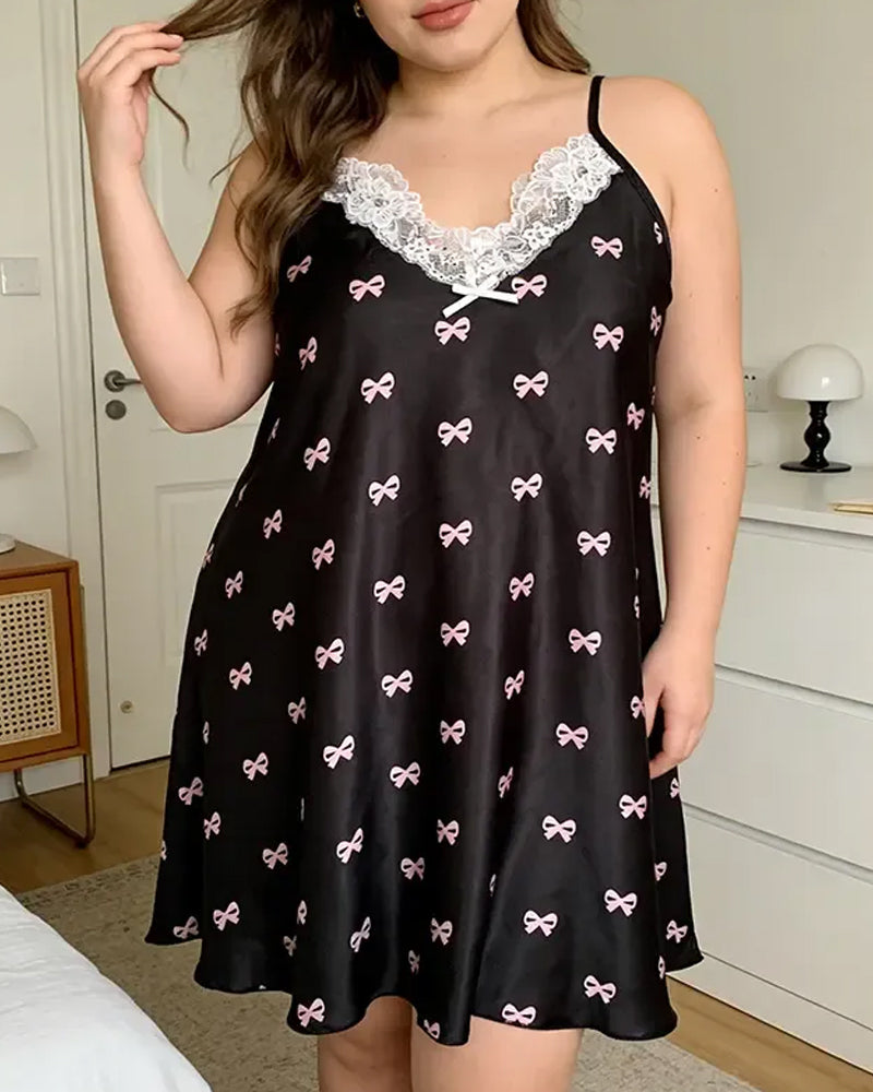 Schlafkleid Spaghettiträger Herz Spitze