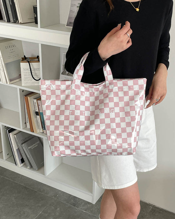 Handtasche Kariert Große Kapazität