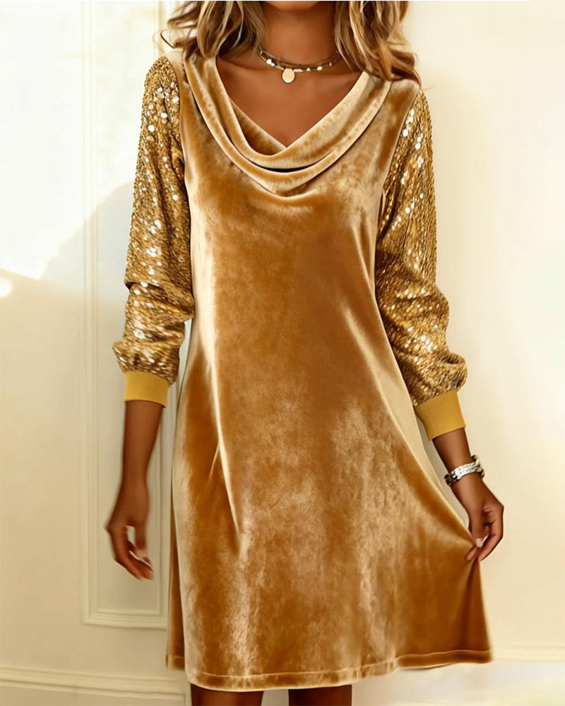 Elegantes Kleid aus Samt und Pailletten