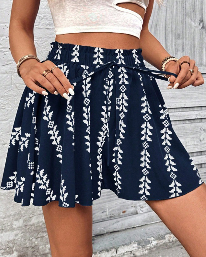 Shorts Print Kordelzug Loose Fit Schlag