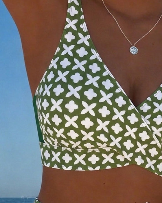 Bikini Vier Blatt Blume Kreuz Wickel