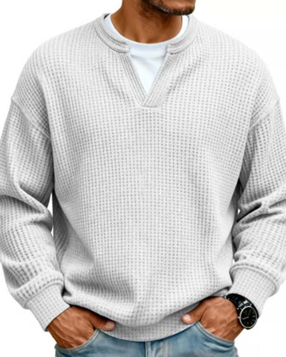 Sweatshirt Herren Rundhals Gefälscht Geschichtet