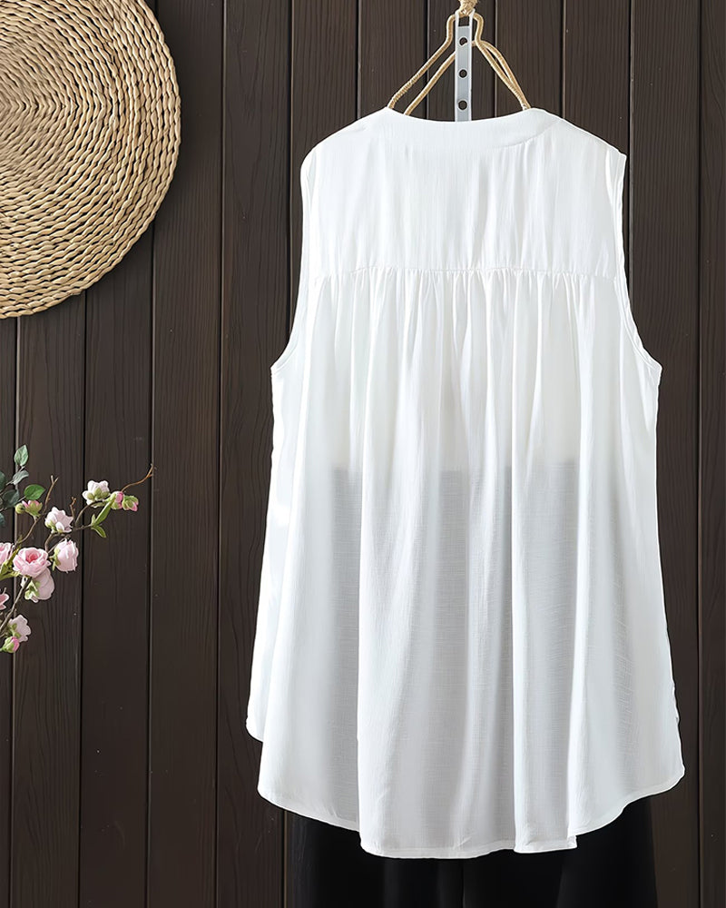 Tank Top Ärmellos Klein V-Ausschnitt