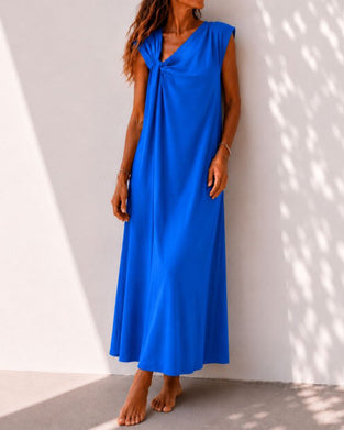 Kleid Asymmetrischer Ausschnitt Twist Elegant Maxi