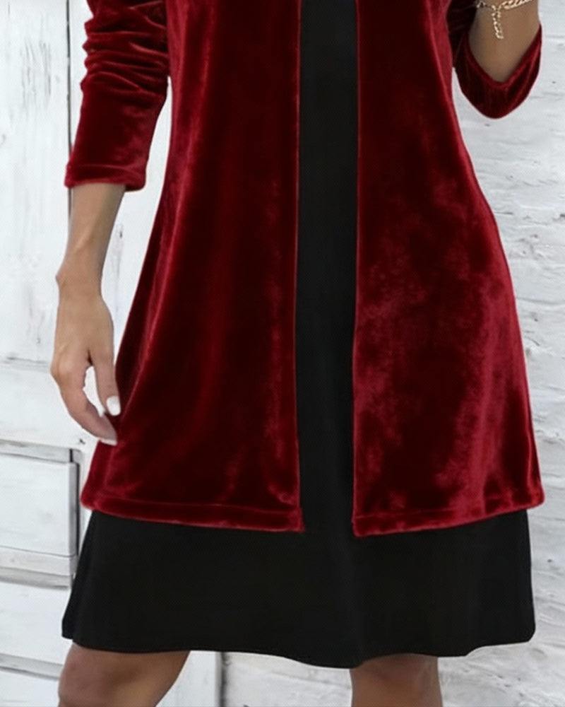 Samtkleid I Falscher Zweiteiliger Stil