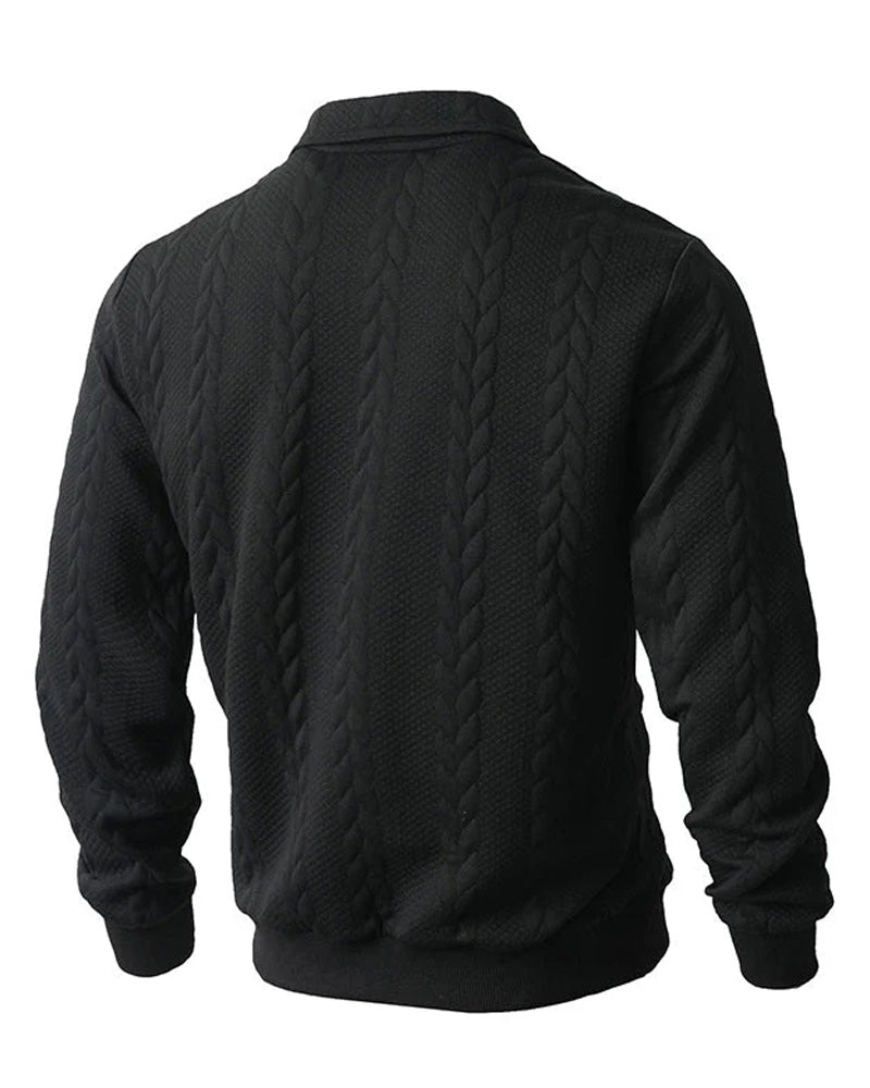 🔥Sonderangebote – Herren Lässiger Halbzip-Kabelstrickpullover