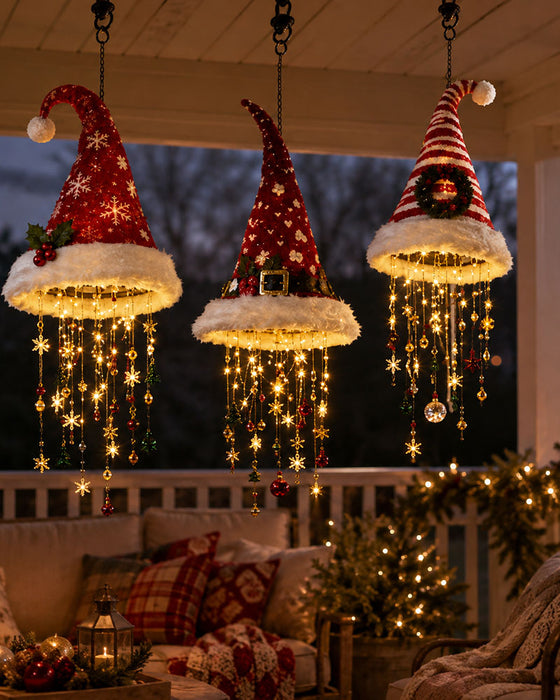 🎅 Beleuchteter Weihnachtsmannhut Hängender Kronleuchter🎄