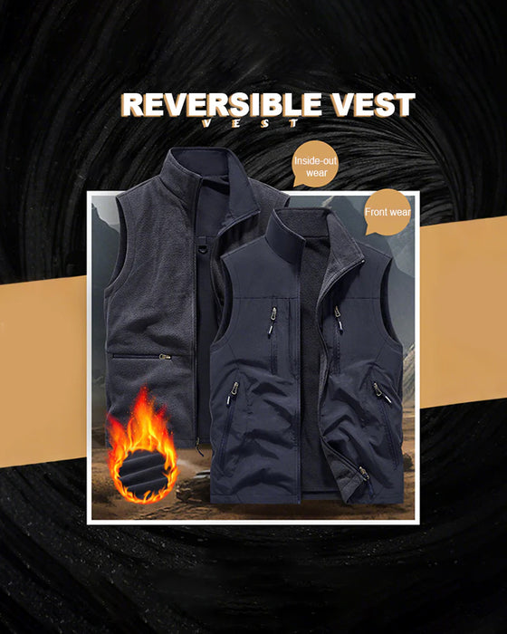 Zeitbegrenzter Sale – 50 % Rabatt🔥🧥 Übergroße Sleevelose Westenjacke Für Herren Mit Taschen