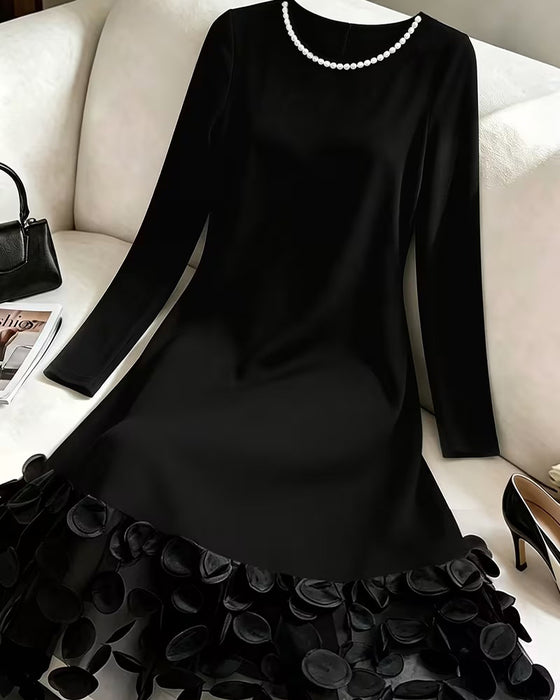 Kleid Mesh Gepunktet Patchwork