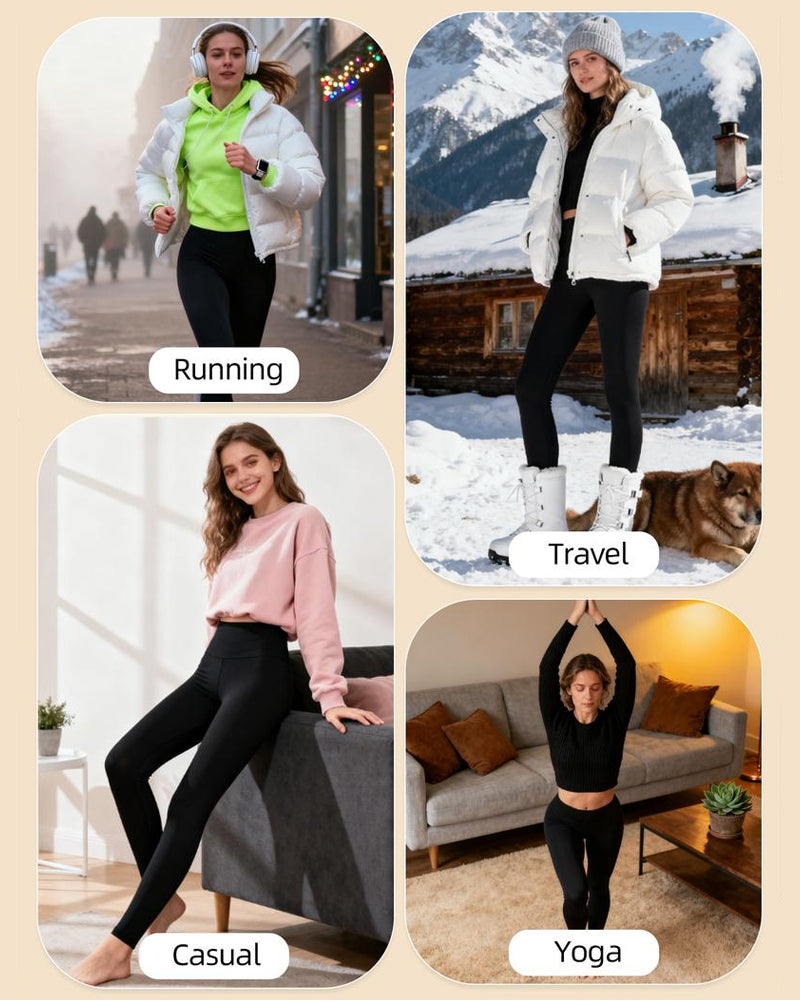 Leggings Warme Hohe Taille Gemütlich Gefüttert