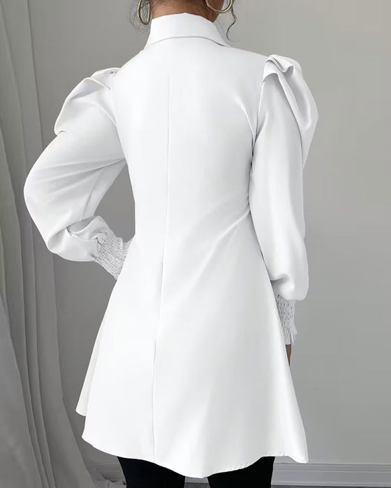 Bluse Hemdkragen Einfarbig Trendy