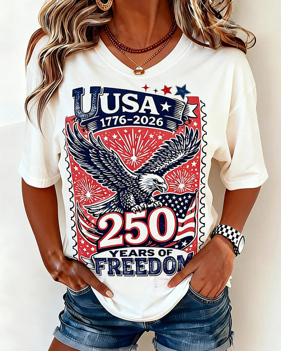 T-Shirt Rundhals Eagle Print