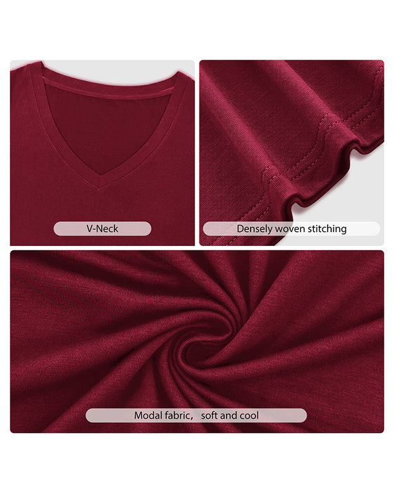 T-Shirt Unregelmäßiger V-Ausschnitt Casual