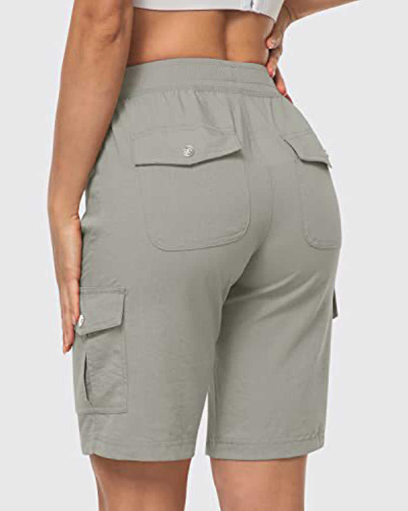 Damen Shorts Schnelltrocknende Cargoshorts Mit Taschen