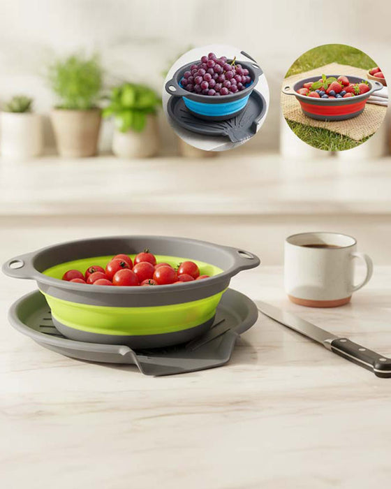 Zusammenklappbares Küchensieb Abtropfsieb Set Mit Abtropfschale