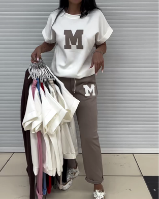 Set Modisch Bedruckt Lässig Zweiteilig