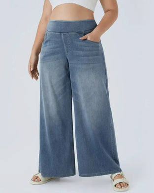 Denim High-Waisted Gewaschen Loose Baggy Casual