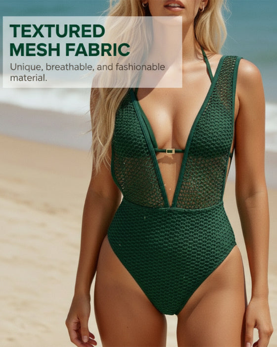 One-Piece Damen Tief V-Ausschnitt