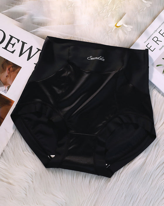 Damen hohe Taille Eisseide Satin nahtlose sexy Slip mit Po-Lift und Bauchkontrolle