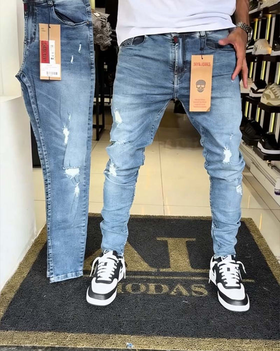 Jeans Distressed Slim Fit Tapered