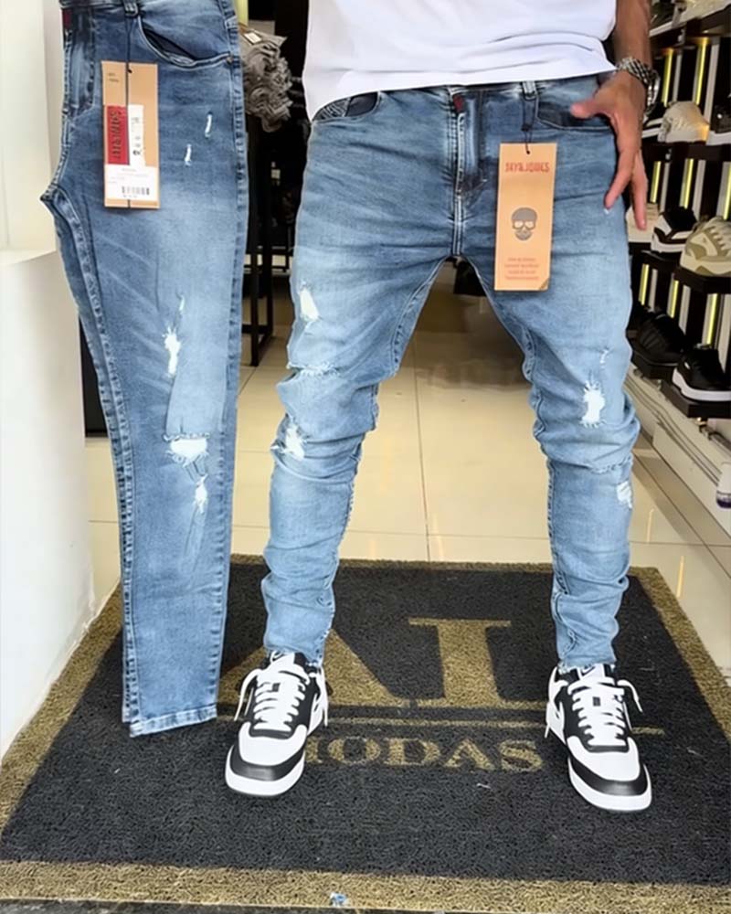 Jeans Distressed Slim Fit Tapered