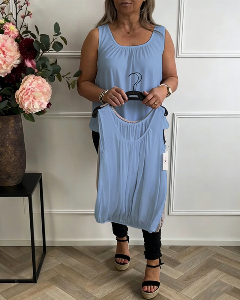 Tanktop Eingebauter Bh U-Ausschnitt Casual