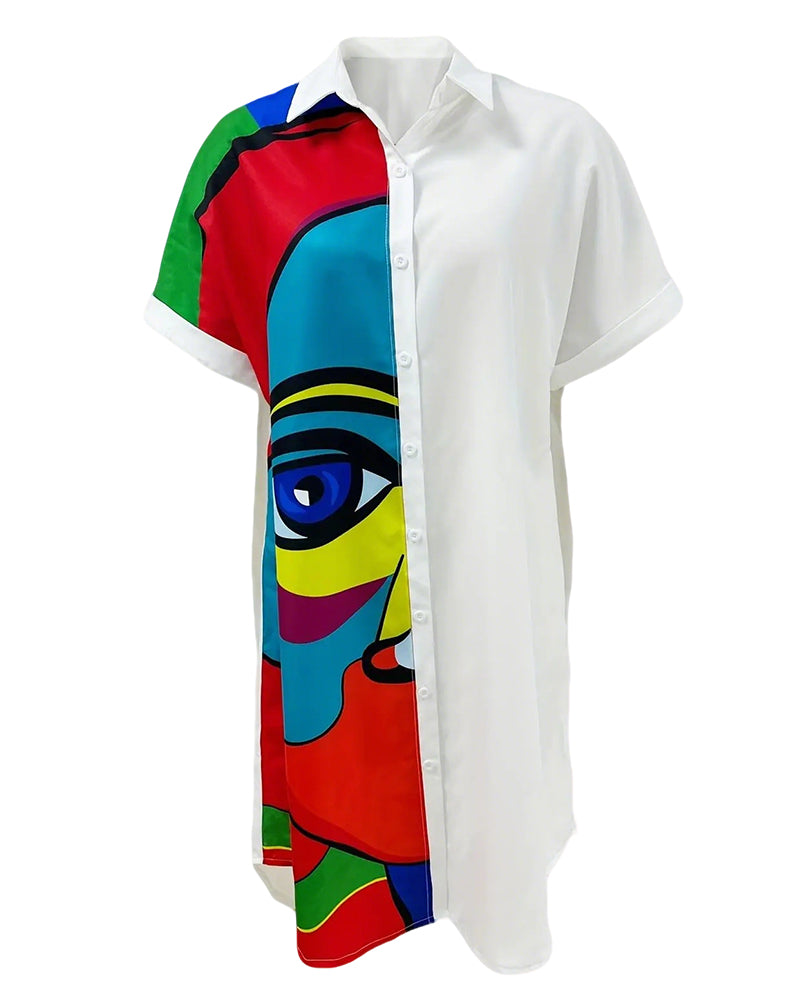 Kleid bedruckt Kurzarm