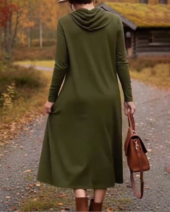 Kleid lässig einfache einfarbige Tasche