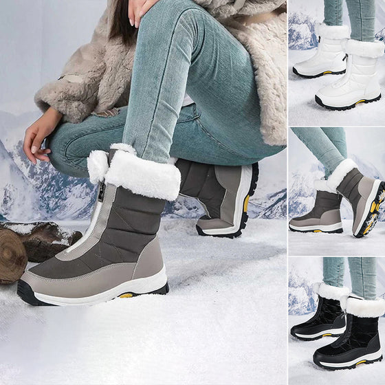 rutschfeste warme Schneestiefel mit Reißverschluss für Damen