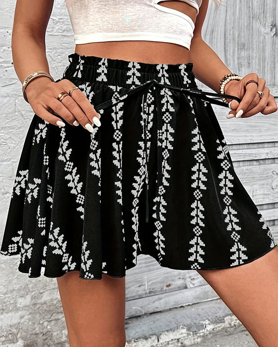 Shorts Print Kordelzug Loose Fit Schlag