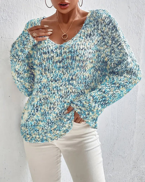 Modischer V-Ausschnitt Pullover