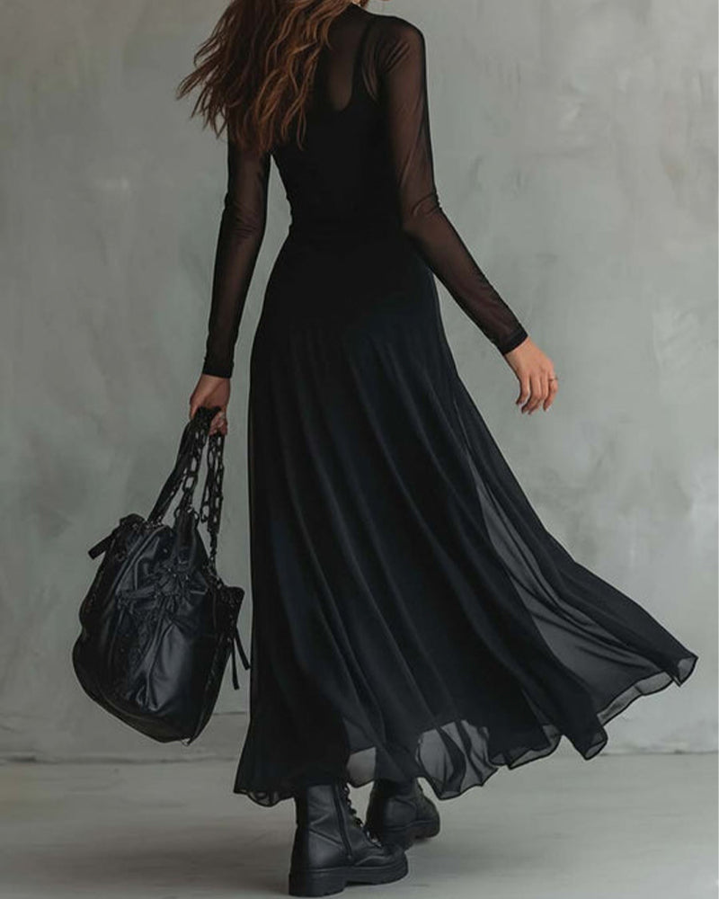 Kleid einfarbig durchsichtig Mode