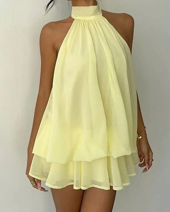 Kleid Neckholder Chiffon Mini